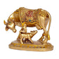 Resin Cow with Calf for Pooja Mandir Home Decor (Height 5 Inch)