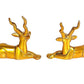 Brass Pair Sitting Hiran Deer Decorative Showpiece Home Office Table Decor Gift Item Golden Height 4 Inches