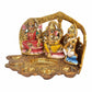 Metal Laxmi Ganesh Saraswati Idol Diya Oil Lamp Deepak -for Diwali Pooja - Diwali Home Décor Decoration Items Gifts Showpiece Statue (Height: 5 Inch)