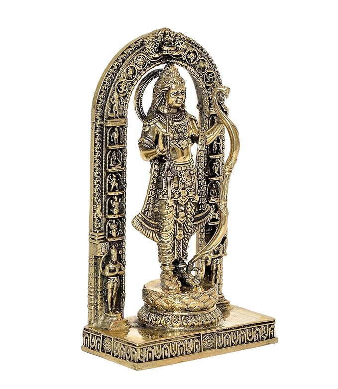 Fine Brass Ram ji ki Murti Ram Lalla Statue in Ayodhya Mandir for Home and Office Decor (Height 6 inch)