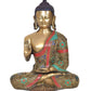 Brass Dhyan Mudra Buddha Statue - Handcrafted Spiritual Decor for Home Decor and Office Decor - Meditating Buddha Idol (Height 12.5 Inch)