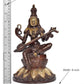 Brass Saraswati Seated on Lotus - Handcrafted Hindu Goddess Saraswati Idol for Home Decor and Pooja (Height 10 Inch)