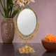 Metal Double Side Table Mirror Gold Plated Frame for Home Decor Room Table Showpiece (Height 8 Inch)