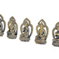 Bronze Small Buddha Pack of 5 Idol Buddha Statue Height 4.5 cm for Home Decor