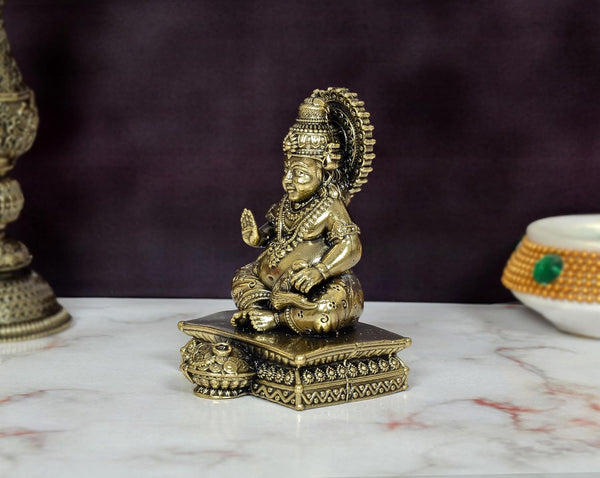 Superfine Brass Kuber Bhagwan Murti (Height 4 Inch) Study Setting