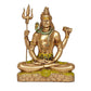 Resin Shiva Sitting with 4 Arms for Home Decor Mandir Showpiece (Bonded Bronze,Multi-Colour) Height: 6 Inches