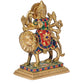 Brass Durga Maa with Lion Idol Hindu Goddess Sherawali MATA Murti MATA Rani Statue Figurine Home Temple (Height: 6.5 Inch)