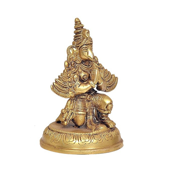 Brass Garuda Idol Statue Lord Vishnu's Vehicle, Height : 5.5 inch Entryway Setting