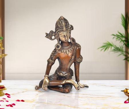 Brass Indra Devta Showpiece (Height: 9 inch)