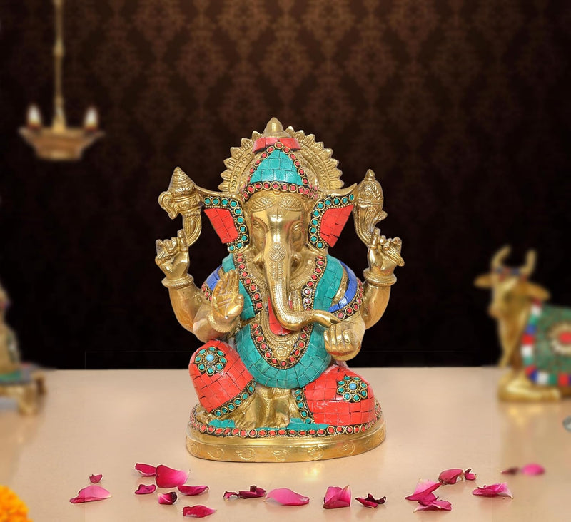 Handcrafted Ganpati Bappa Murti (Height 9 Inch)