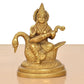 Brass Maa Goddess Saraswati Seated on Hans Idol (Height 5 Inch)