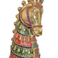 Brass Horse Head Statue with Stone Work for Home Decor and Office Decor (Height: 23 Inch)