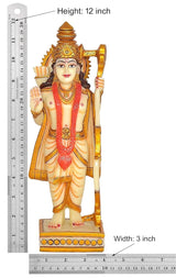 Ram Darbar statue height 12 inch, front view with ornate crown and garlands