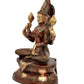 Brass Lakshmi Idol Laxmi Goddess Lakshmi Sitting Statue for Puja Temple at Home Decor Office (Height: 17 Inch)