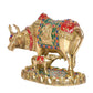 Brass Kamdhenu Cow with Calf for Home Decor Pooja Mandir Temple Office Decorative Showpiece Statue Brass (Height: 6.5 Inch) (Cow1)