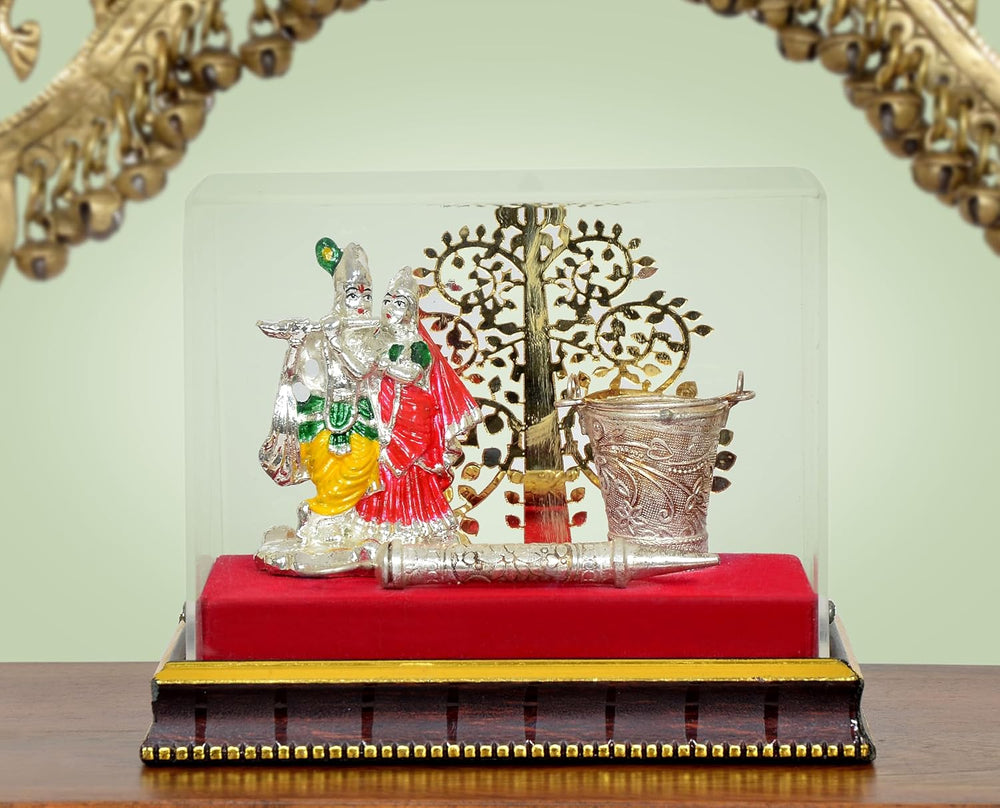 Radha Krishna Decorated Box with Balti Pichkari for Holi Celebration (Width 5 Inch)