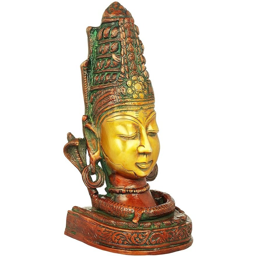 Brass Lord Shiva As Mukha Linga, Height: 9 Inch Craft Detail