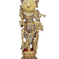 Brass Large Standing Krishna Statue with Inlay Work Idol Krishna Statue with Flute Height 30 Inch