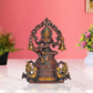 Brass Goddess Saraswati Sitting On Swan Devi of Study Maa Saraswati for Home Decor Office Mandir Pooja (Height: 8 Inch)