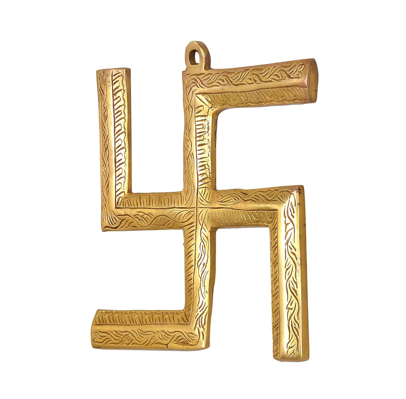 Brass Swastik Wall Hanging (Height:8 Inch)