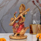 Resin Saraswati Idol Statue for Home Decor On Swan for Home Decor Diwali Temple Mandir Pooja | Height : 8.5 Inch