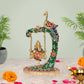 Brass Ganesha Jhula with Peacock Ganapati Statue on Swing Ganesh for Home Decor and Mandir Pooja (Height 9.5 Inch)