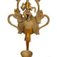 India Brass Statue Decal Gansha Wall Hanging Puja Idol with Diyas and Bells 16.5 inch | Home Decor