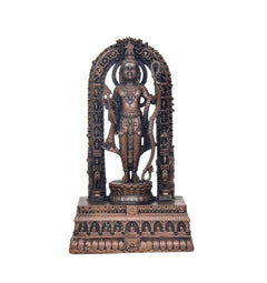 Copper Ram Lalla Ayodhya Statue (7 inch) with detailed arch and standing pose