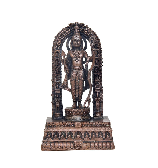 Copper Ram ji ki Murti Ram Lalla Statue in Ayodhya Mandir for Home and Office Decor Idol (Height 7 inch)