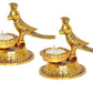 Metal Parrot Lamp Pair Statue (Set of 2) Diya Animal & Bird Diya Figure Home Decor Height- 4 Inches