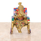 Brass Ganesha Statue Book Reading Turbaned Ganesh Sitting on Chair Sculpture (Height 5 inch)