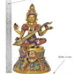 Brass Saraswati Seated on Lotus - Handcrafted Hindu Goddess Saraswati Idol for Home Decor and Pooja (Height 14 Inch)