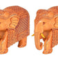 Elephant Pair Statue Small Size Wooden Decorate for Your Home,Office Table Decorative & Gift Item (Pack of 2) (Height: 3" Inches)