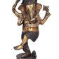 Brass Lord Four Hand Dancing Ganesha Idol Figurine Ganesha Idol for Home Office Temple Decorative Gift Item Multicolour Height 11 Inches