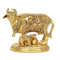 Brass Cow with Calf Pooja Mandir Home Decor Golden (Height 4 Inch)