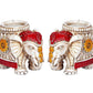 Resin Tea Light Candle Holder Elephant with Candle Holder for Diwali, navratra, Home and Office Decoration,Diya 2 pcs Set (Height: 3.5 Inches)