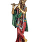 Cold Cast Krishna Playing Flute Multicolour in Resin for Home Office Mandir, Height : 10 Inch