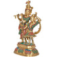 Brass Dancing Radha Krishna Idol Statue Showpiece for Puja Home Decor Mandir (Height 16 Inch)