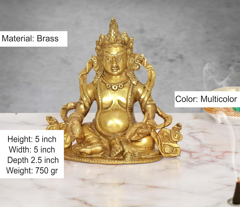 Brass Kuber Bhagwan Murti (Height 5 Inch)