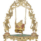 Brass Murlidhar Radha Krishna Murti Statue Idol Playing On Swing Idol Brass Statue, for Home Decor Mandir Pooja Temple (Height 18 Inch)