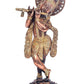 Brass Lord Krishna Idol Krishna Playing with Flutes Religious Statue Height 12 Inch