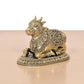 Bronze Shiva Seated Nandi Statue (Height: 4 Inch)