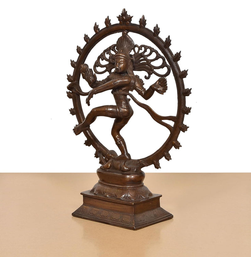 Brass Natraj Lord Shiva Dancing Idol (Height: 13 Inch)