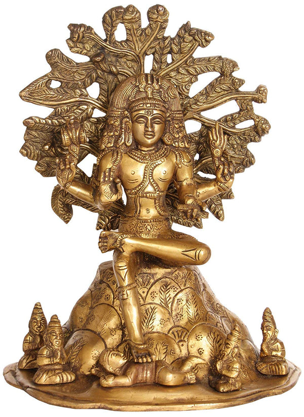 Brass Dakshinamurti Shiva Statue (Height 12 Inch)