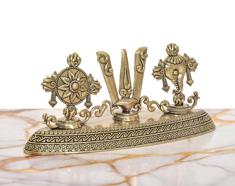 Bronze Balaji Idol Sanku Chakra Namam Symbol Tilak (Height: 3.5 Inches)