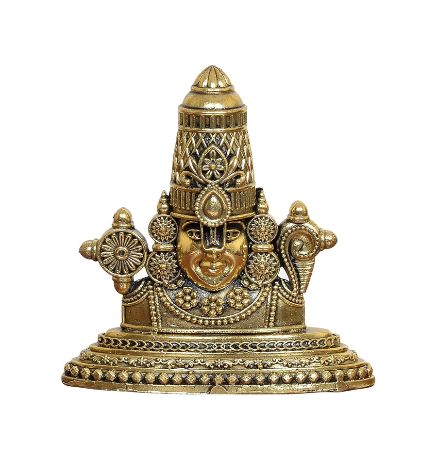 Superfine Brass Lord Tirupati Bala Ji Face Showpiece (Height 3.5 Inch) Craft Detail