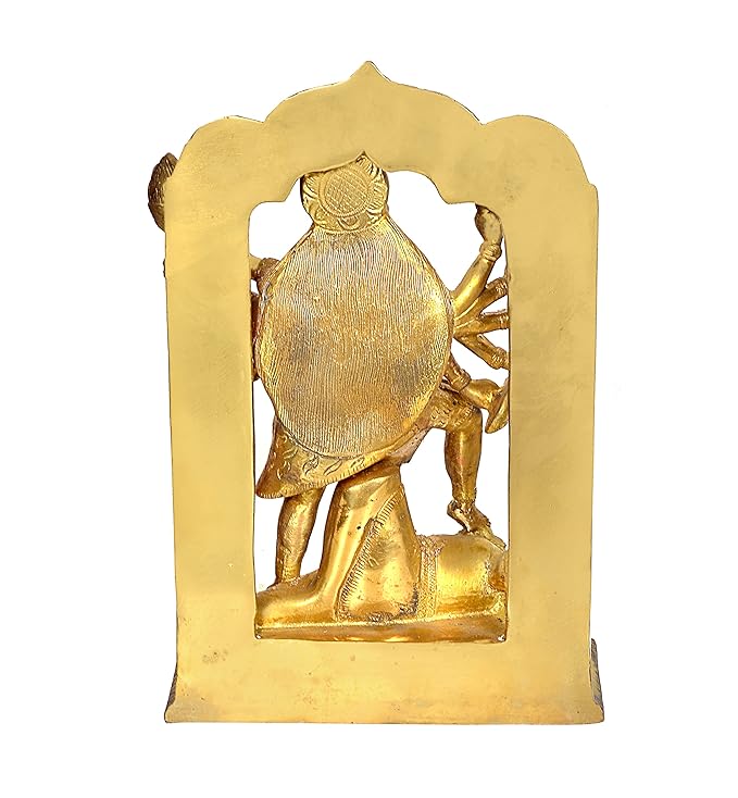 Brass Goddess MahaKali MATA Idol Statues Murti with Shivji Height 11.5 Inch