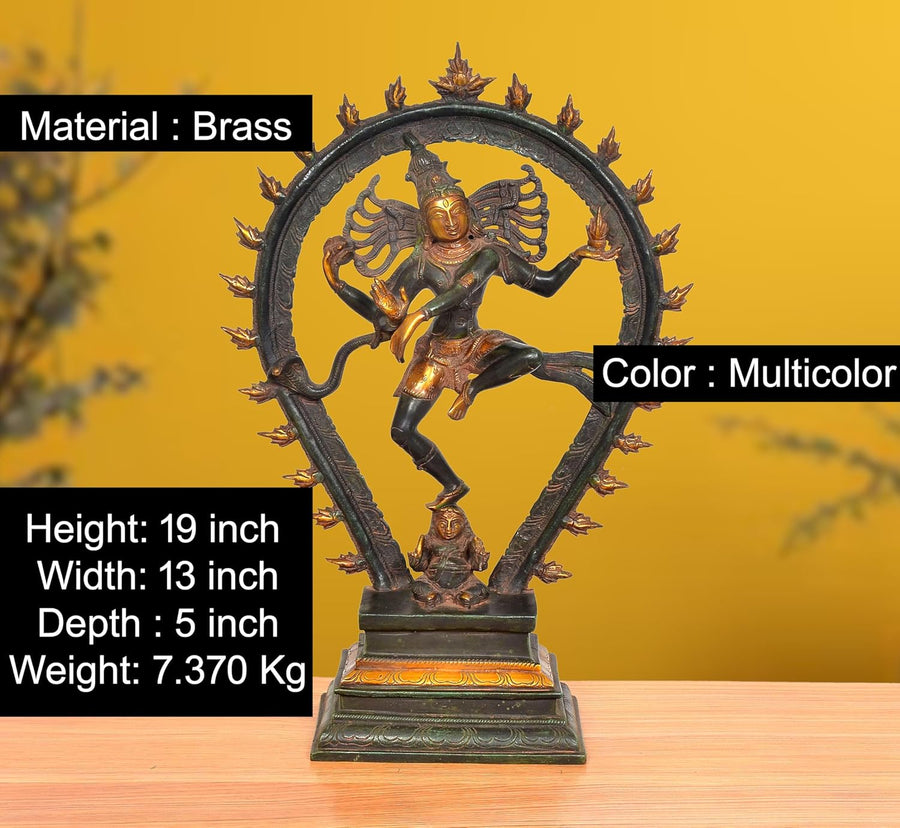 Brass Natraj Lord Shiva Dancing Idol (Height 19 Inch) Craft Detail