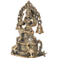 Brass Lakshmi Idol Laxmi Goddess Lakshmi Sitting Statue for The Puja Temple at Home Decor Office (Height: 8 Inch)