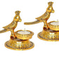 Metal Parrot Lamp Pair Statue (Set of 2) Diya Animal & Bird Diya Figure Home Decor Height- 4 Inches